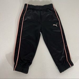 Puma toddler girls Black with pink piping Jogging athletic pants - size 18 month